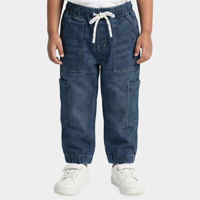 Boys Blue Jogger Fit Utility Pocket Jeans