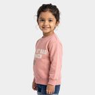 Girls' Pink Crew Neck Pullover Sweatshirt, Light Pink, small
