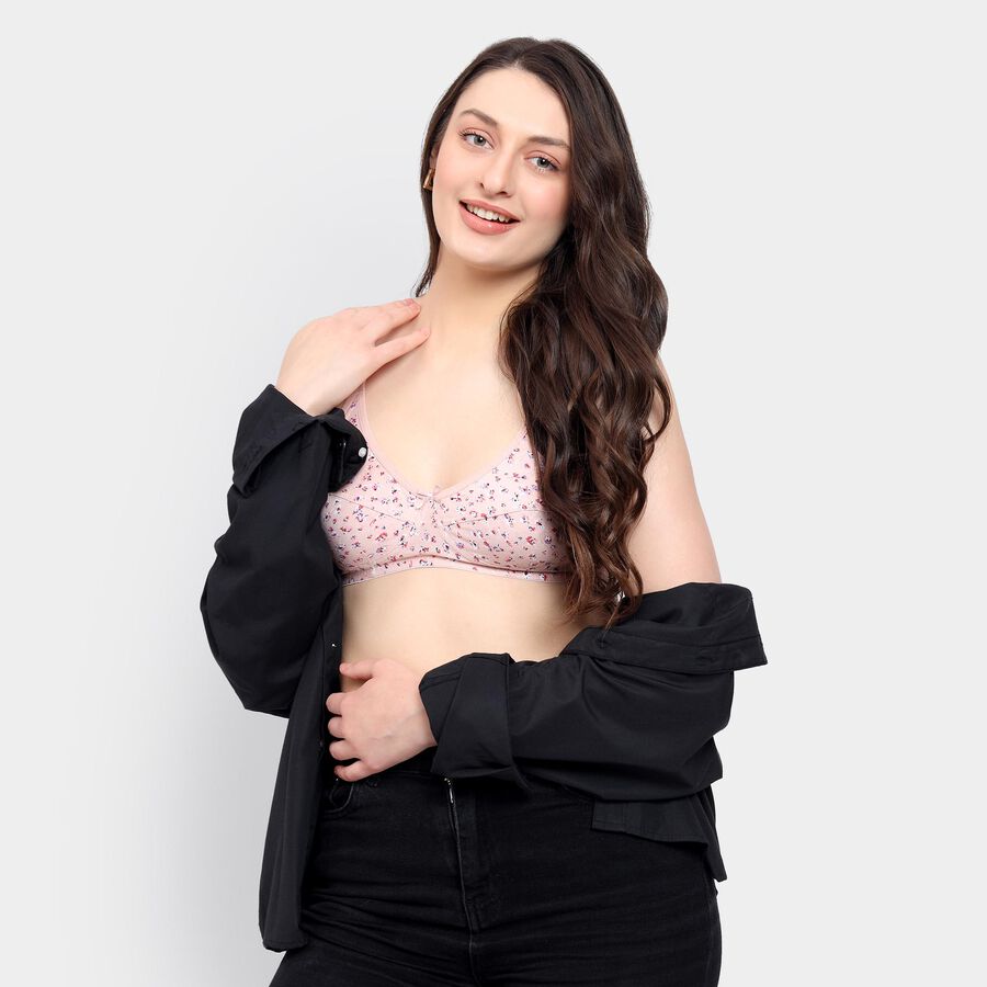 Ladies' 100% Cotton Bra , Peach, large image number null