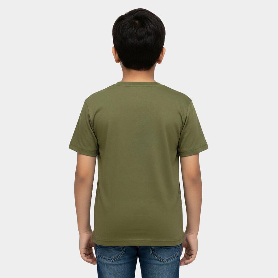 Boys' Half Sleeves T-Shirt, Olive, large
