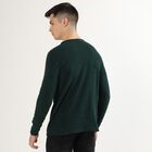 Men's Dark Forest Green Crew Neck Slim Fit Pullover, गहरा हरा, small image number null
