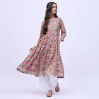 Women's Beige Round Neck Floral Embroidered Kurta, Beige, small image number null