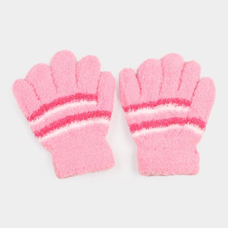 Girls' Gloves, हल्का गुलाबी, large