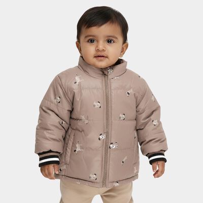 Infant Beige High Neck Casual Jacket