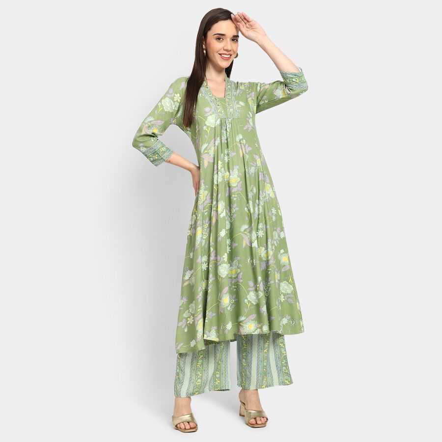 Ladies' Kurta Pyjama Set, हल्का हरा, large image number null