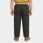 Boys' Olive Green Regular Fit Drawstring Trousers, ओलिव, small