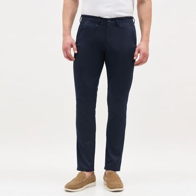Men's Deep Navy Blue Slim Fit Casual Trousers