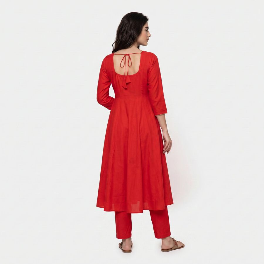 Women's Red Embroidered Ethnic Set, Red, large