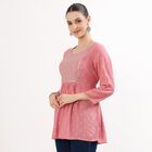 Women's Light Lavender Purple Round Neck Solid Kurti, बैंगनी, small image number null