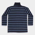 Boys Navy Blue and Light Blue Turtleneck Casual Pullover, मध्यम नीला, small image number null