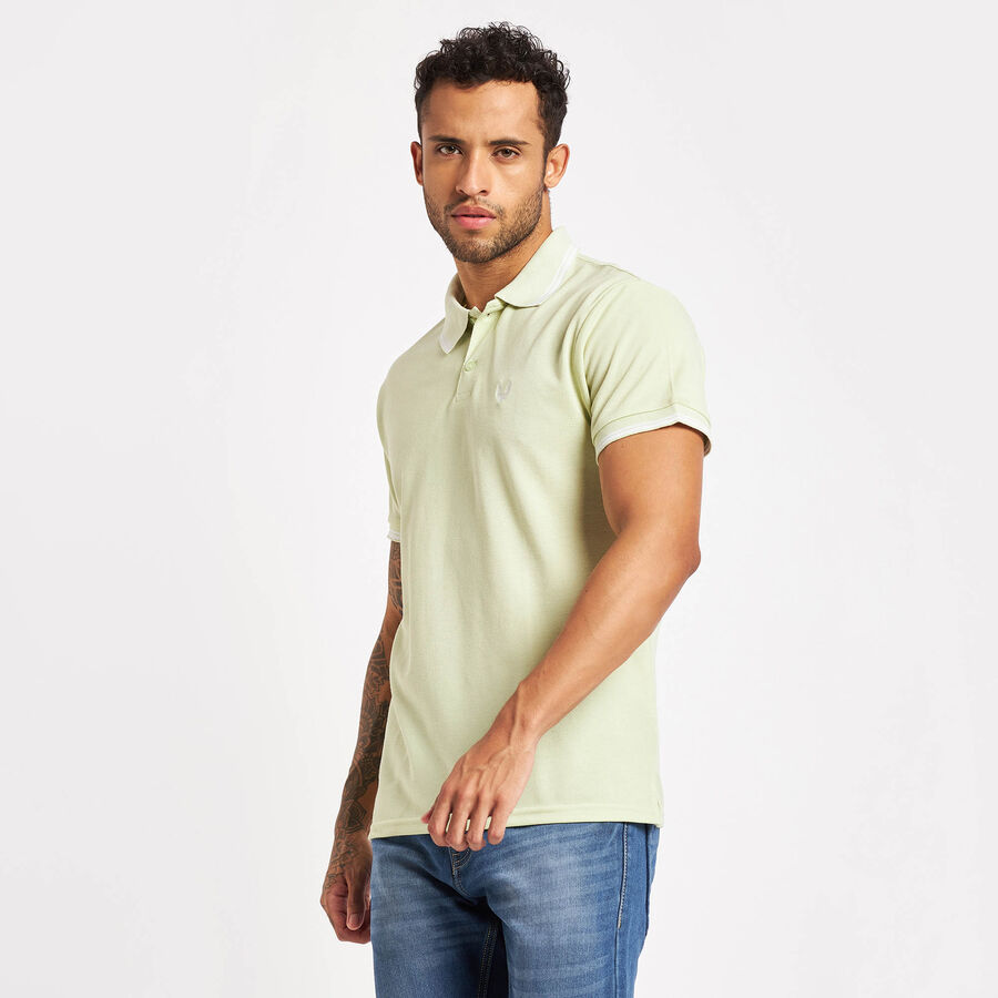 Solid Polo Shirt, Light Green, large image number null