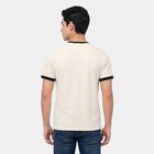 Men's White Round Neck Regular T-Shirt, White, small