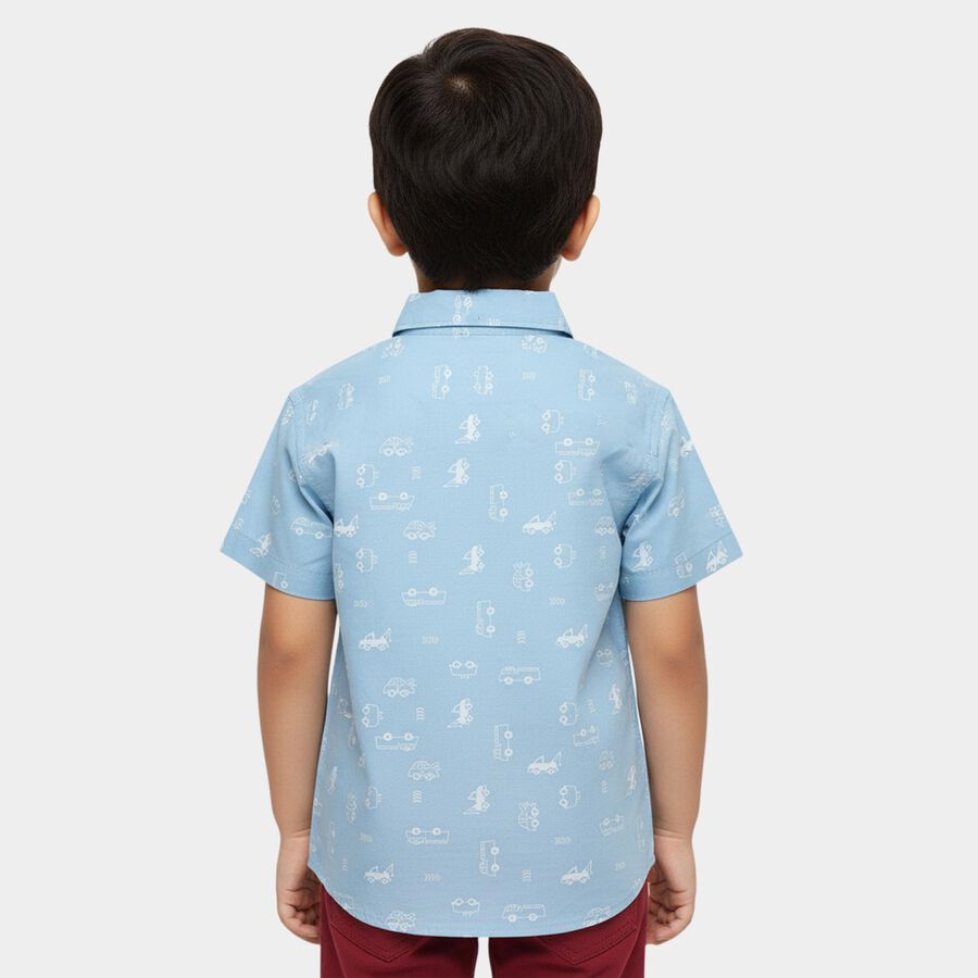 Boys' Casual Shirt, मध्यम नीला, large