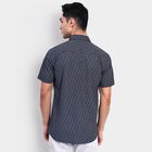 Men's 100% Cotton Casual Shirt, नेवी ब्लू, small
