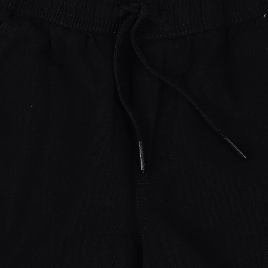 Boys' Navy Blue Cotton Regular Fit Trousers, Navy Blue, large