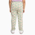 Girls Beige Bow and Floral Printed Cotton Blend Pyjama, गहरा पीला, small image number null