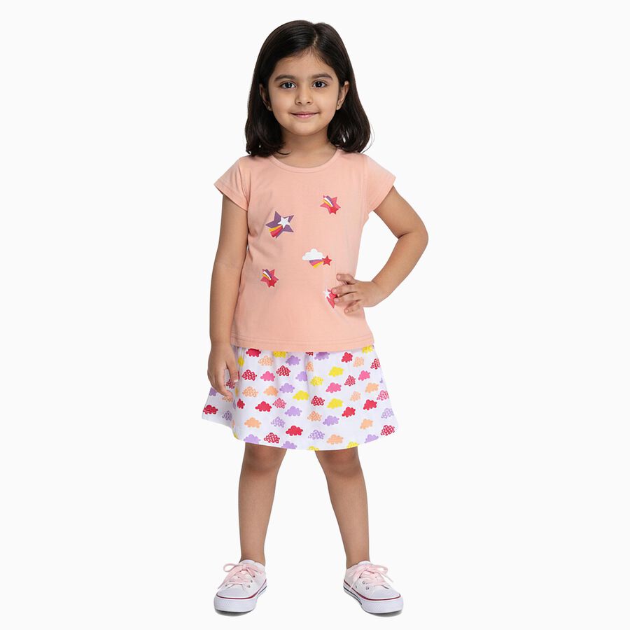 Infants' Top Skirt, Peach, large image number null