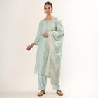 Women's Light Aqua Blue Printed Ethnic Set, एक्वा, small image number null