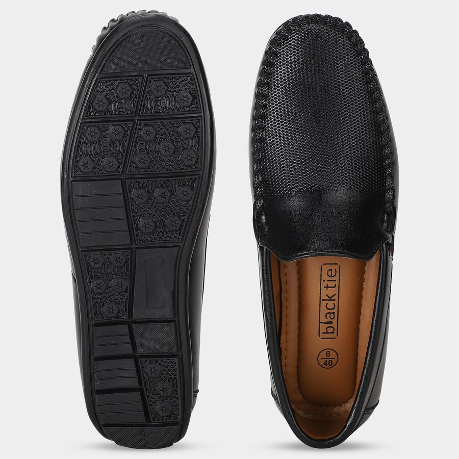 Men's Black Slip-On Loafer Formal Shoes, Black, large