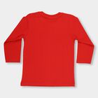 Infants Bright Cherry Red Cotton Round Neck Casual T-Shirt, लाल, small image number null