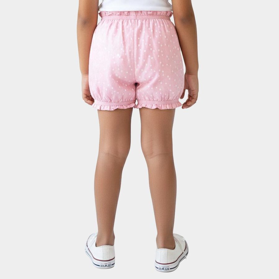 Girls' Pink Regular Fit Cotton Bloomers, Pink, large
