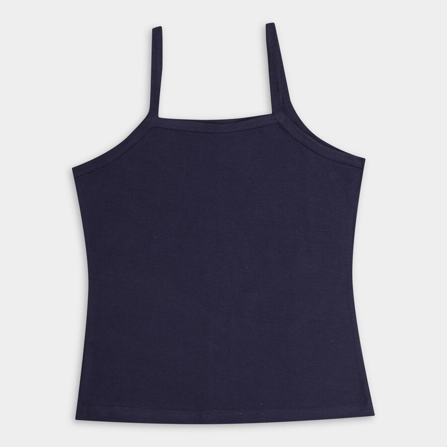 Girls' 100% Cotton Vest , Navy Blue, large image number null