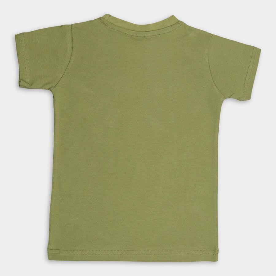 Boys' 100% Cotton Half Sleeves T-Shirt , Olive, large image number null