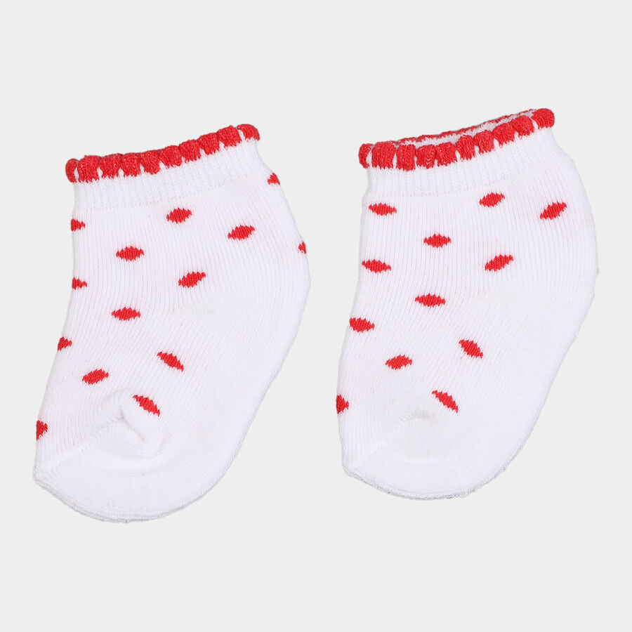 Infants Cotton Stripes Socks, White, large image number null