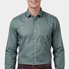 Men's Green Spread Collar Classic Formal Shirt, Dark Green, small