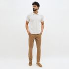 Men's 100% Cotton Slim Fit Casual Trousers, Khaki, small image number null