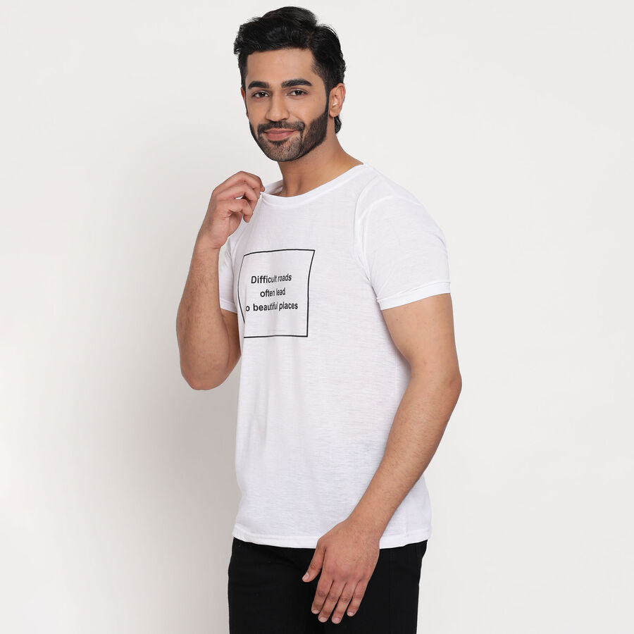 Round Neck T-Shirt, White, large image number null
