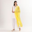 Women's Bright Yellow Crinkled Dupatta, पीला, small