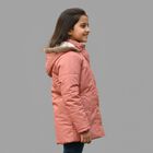 Girls' Muted Dusty Pink High Neck Casual Jacket, Pink, small image number null