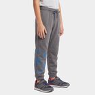 Boys Grey Jogger Fit Graphic Printed Winter Pyjama, गहरा ग्रे, small