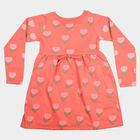 Girls' Coral Floral Printed Fit and Flare Frock, Coral, small