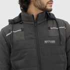 Men's Dark Grey Hooded Casual Jacket, गहरा हरा, small image number null