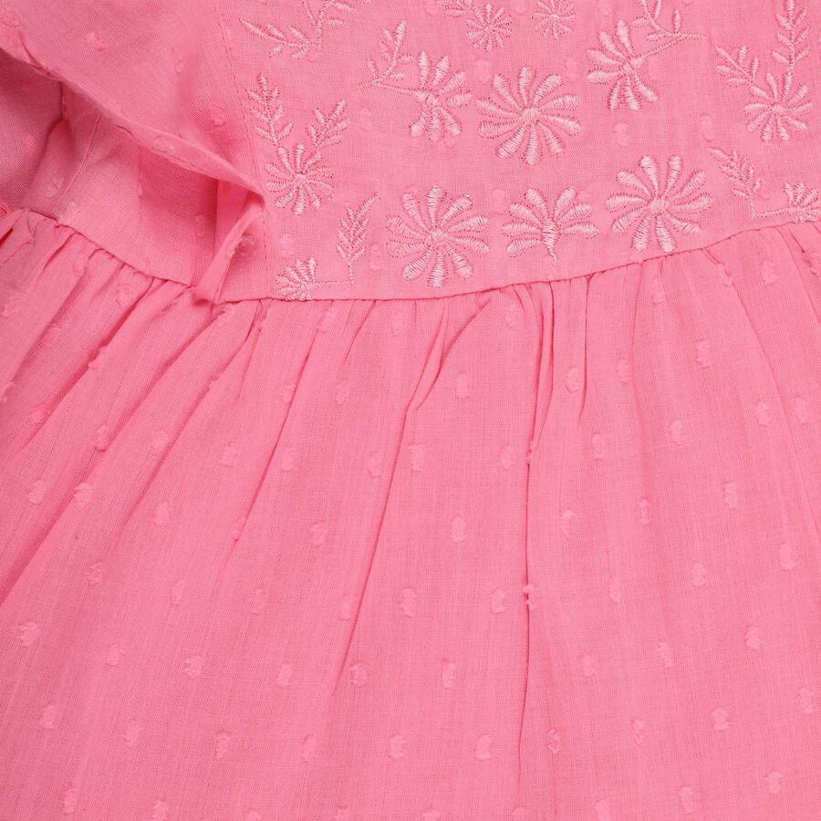 Infant Girls' 100% Cotton Frock , गुलाबी, large image number null