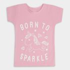 Girls' T-Shirt, हल्का गुलाबी, small image number null