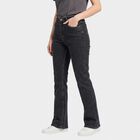 Women's Dark Grey Bootcut Fit Faded Jeans, Dark Grey, small