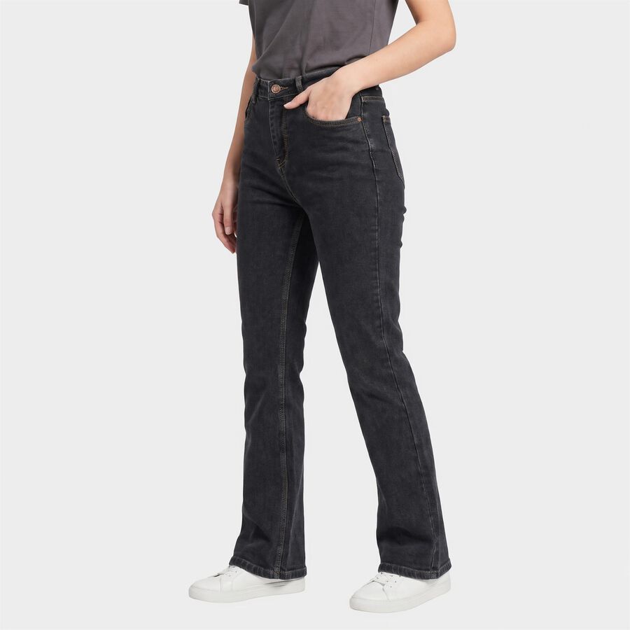 Women's Dark Grey Bootcut Fit Faded Jeans, Dark Grey, large