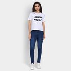 Ladies' 100% Cotton Round Neck T-Shirt, सफ़ेद, small image number null