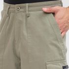 Men's Slim Fit Casual Trousers, Light Green, small