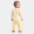 Infants' Yellow Cotton Round Neck Striped Baba Suit, Yellow, small