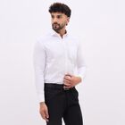 Men's Rich Eggshell White Cotton Cut Away Collar Slim Fit Formal Shirt, White, small image number null