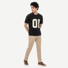 Men's Black Cotton Round Neck Regular T-Shirt, Black, small