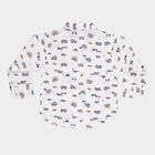 Infants Cotton Printed Casual Shirt, White, small image number null