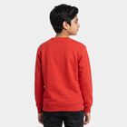 Boys' Red Crew Neck Graphic Print Sweatshirt, Red, small