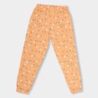 Girls' Peach Floral Printed Jogger Pyjama, Peach, small image number null