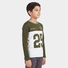 Boys Olive Green Round Neck Regular Boys T-Shirt, ओलिव, small
