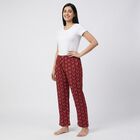Women Wine Regular Fit Solid Pyjama, वाइन, small